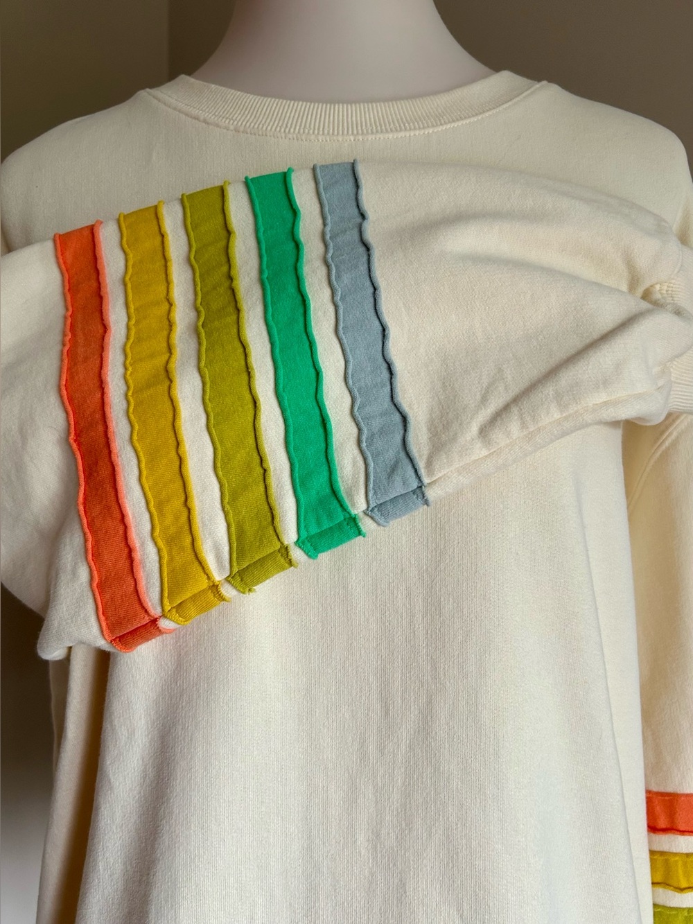 By Together Stripe Sleeve Sweatshirt in 100% Cotton - Oversized - Picture 6 of 11